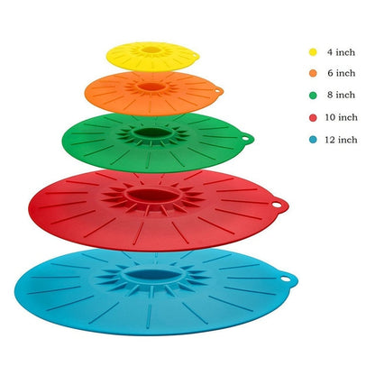 5Pc Set Silicone Microwave Bowl Cover