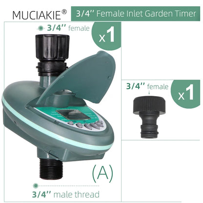 Garden LCD Display Automatic Water Timer Smart Home Programming Watering Valve Controller for Greenhouse Drip Irrigation System