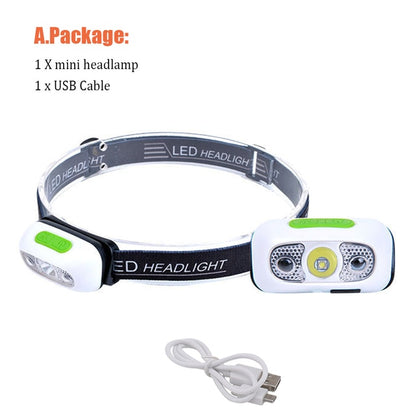 Mini Rechargeable Powerful Sensor Headlamp