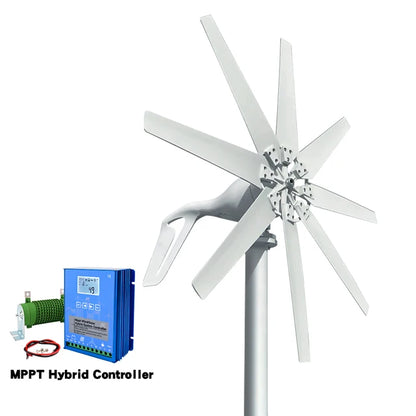 2000W Wind Turbine With Free Charging Controller Yacht Farm Family Farm 220V With Solar Cell System 6kwh Per Day