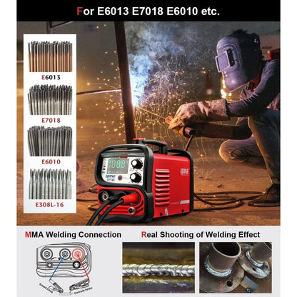 HONE MIG Welder 110V, Actual 140Amp Flux Core Welder/Stick Welder/Lift TIG 3 in 1 Synergic Welding Machine, Smart IGBT Inverter
