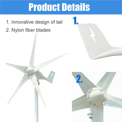 3000W Wind Turbine Power Generator Off Grid System 12V 24V 48V Output 220V 230V 240V System For Home Complete Kit MPPT Charger