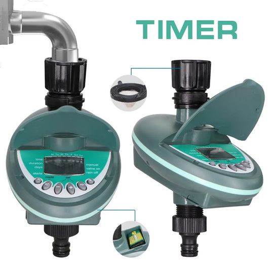 Garden LCD Display Automatic Water Timer Smart Home Programming Watering Valve Controller for Greenhouse Drip Irrigation System