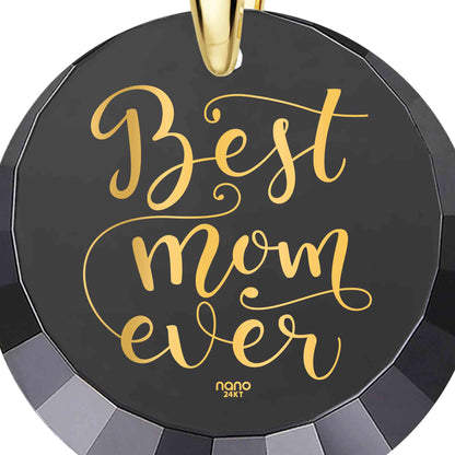 Best Mom Gold Plated Silver Necklace 24k Gold Inscribed - Mother's Birthday Gift