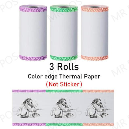 3 Rolls Thermal Paper Sticker Label