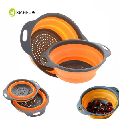 Foldable Silicone Colander Fruit Vegetable Washing Basket Strainer