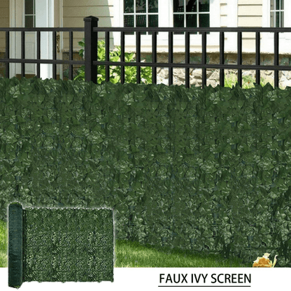 Faux Ivy Privacy Fence Shade Cloth Backing 120"L x 40"H 33SQ FT