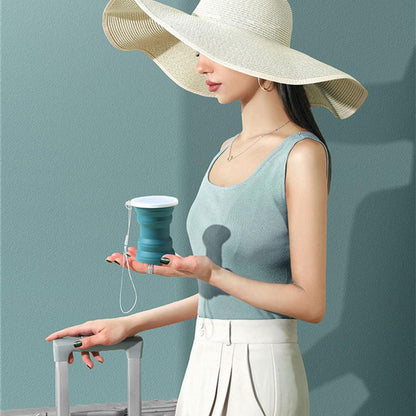 Portable Silicone Retractable Cup With Lid