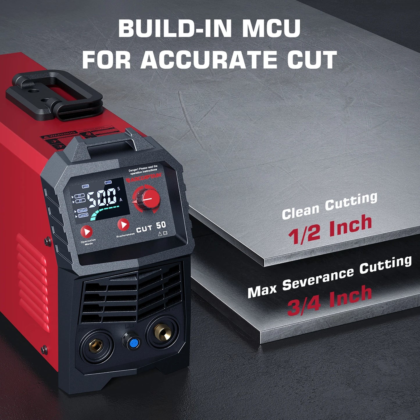 ARCCAPTAIN Plasma Cutter Air HF Plasma Cutting Machine Synergic Digtial Contol CNC 50A DC Inverter 2T4T For Household Soldering